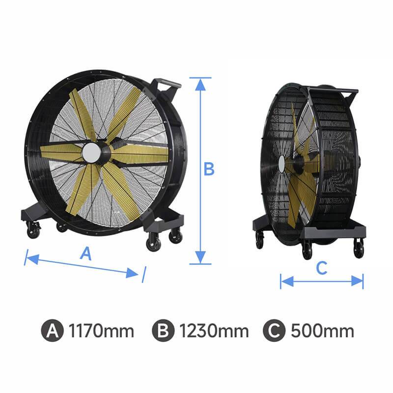 Large Heavy Duty Mobile Industrial Drum Fan-4