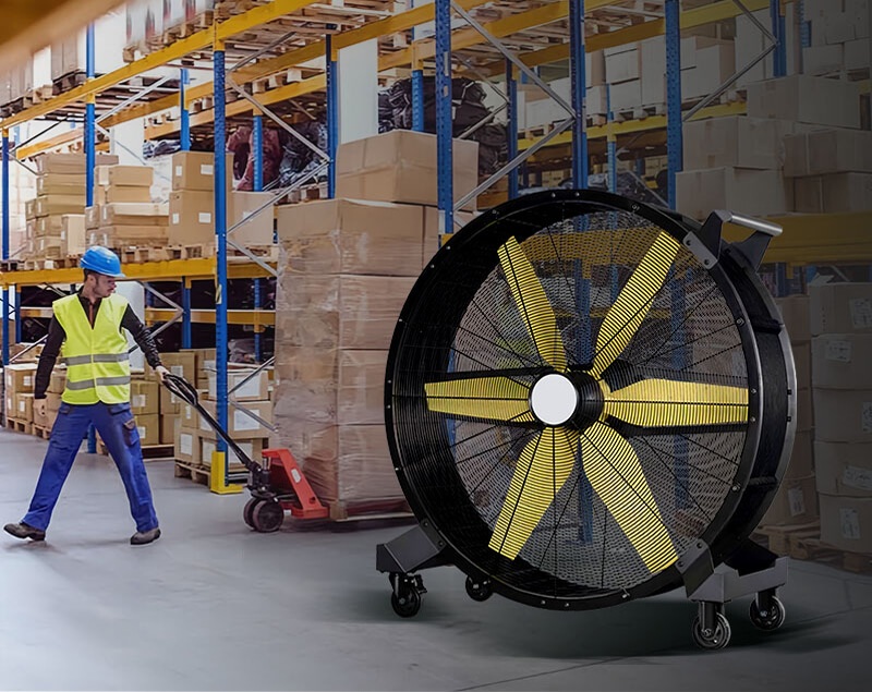 industrial mobile fans create a comfortable working environment